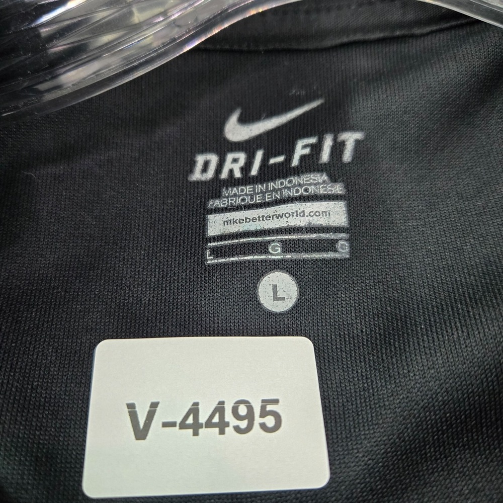 Nike Women Jacket Large Black Track Logo Swoosh Embroidered Pockets‎ Full Zip - Picture 2 of 12